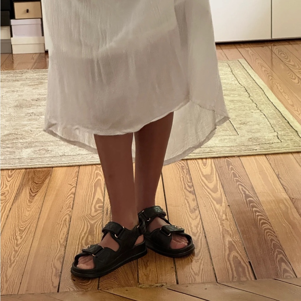 CHANEL Black Leather Sandals - Picture 3 of 6